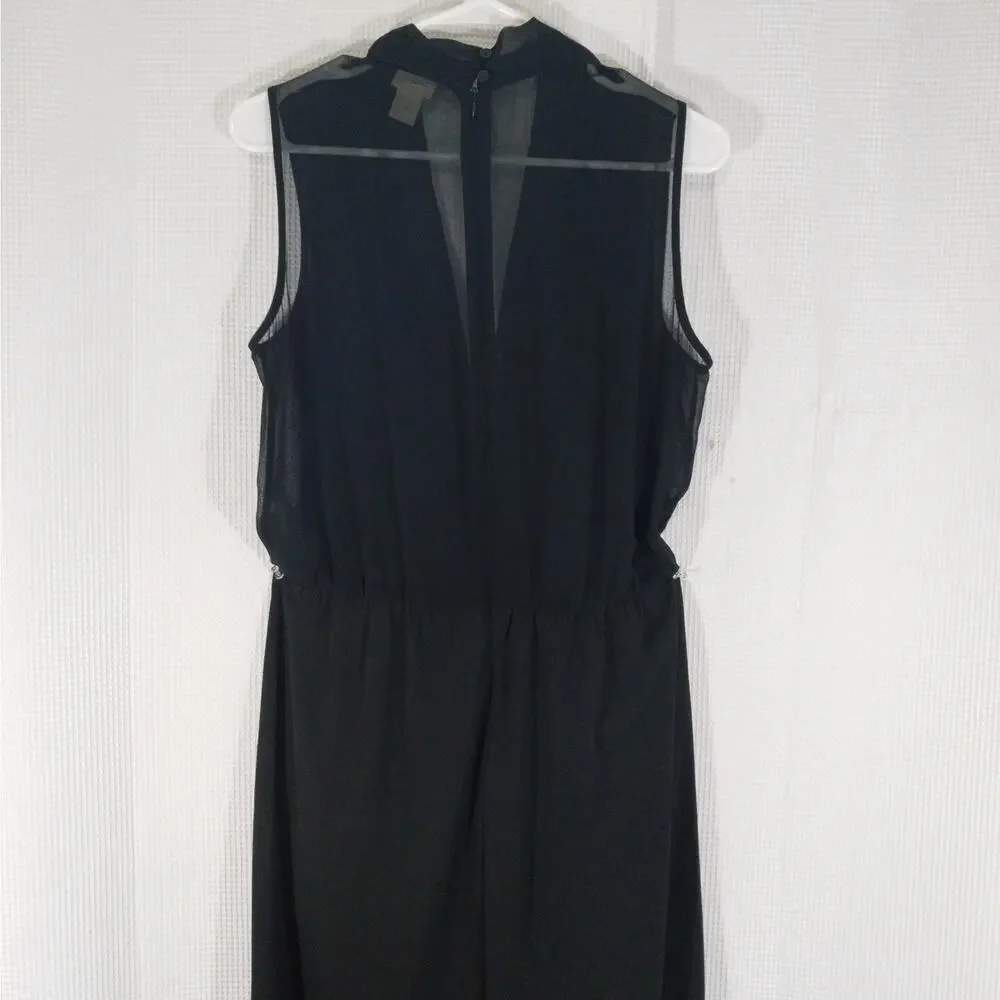 NWOT! H & M! ULTRA GLAM BLACK SHEER V NECK TOP, WIDE LEG JUMPSUIT, ONESIE! SZ 12
